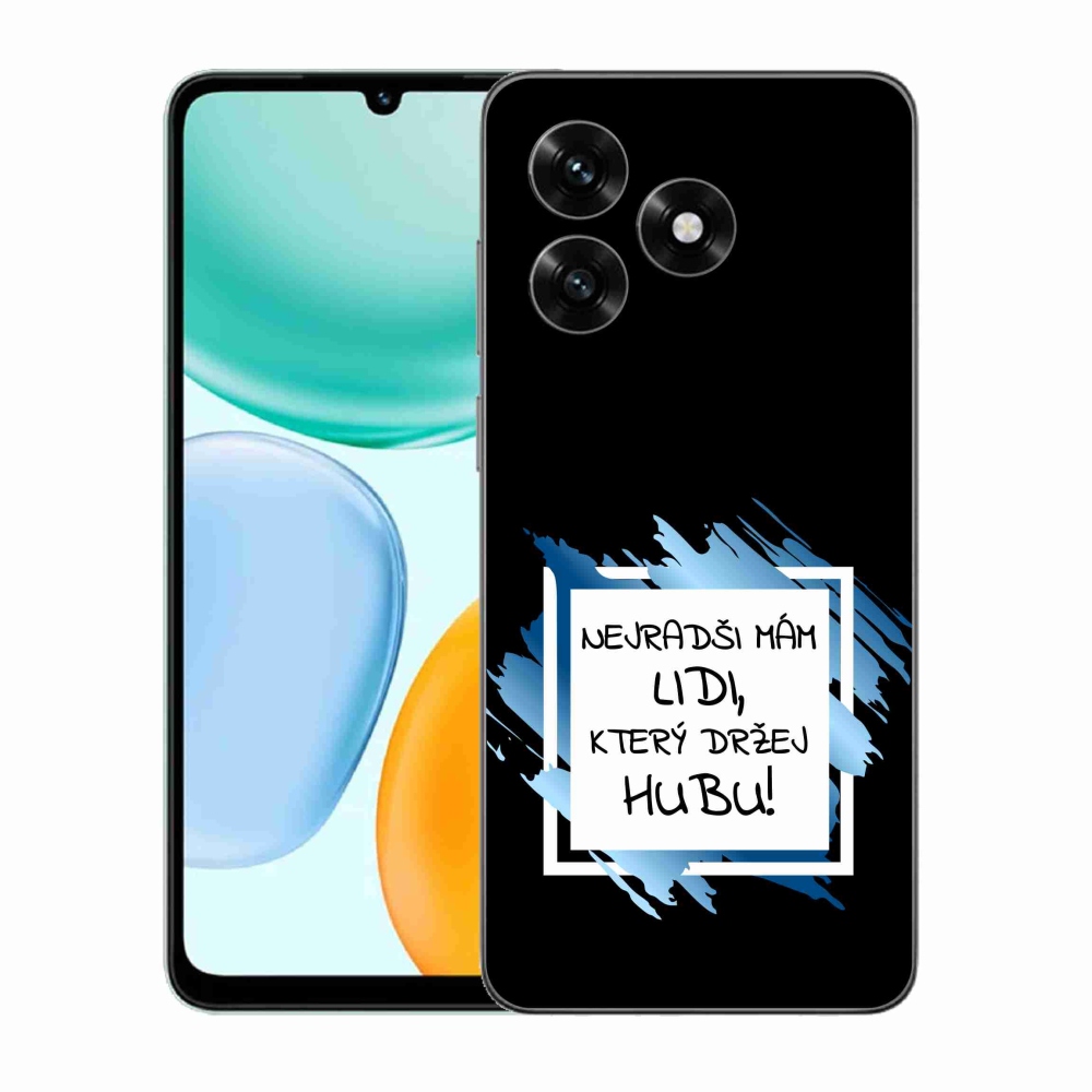 Gélový kryt mmCase na Honor X5c Plus - vtipný text 7 bieločierne pozadie