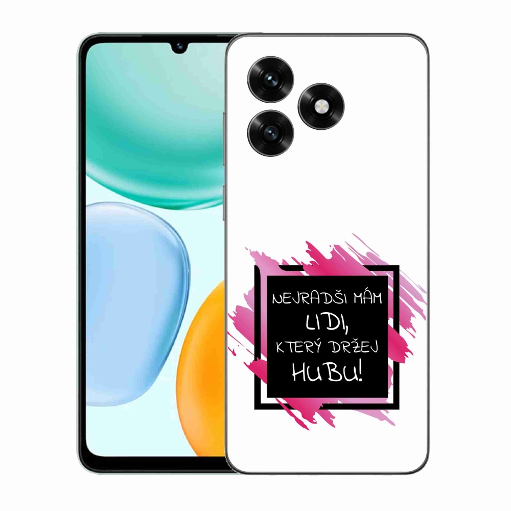 Gélový kryt mmCase na Honor X5c Plus - vtipný text 7 čiernobiele pozadie