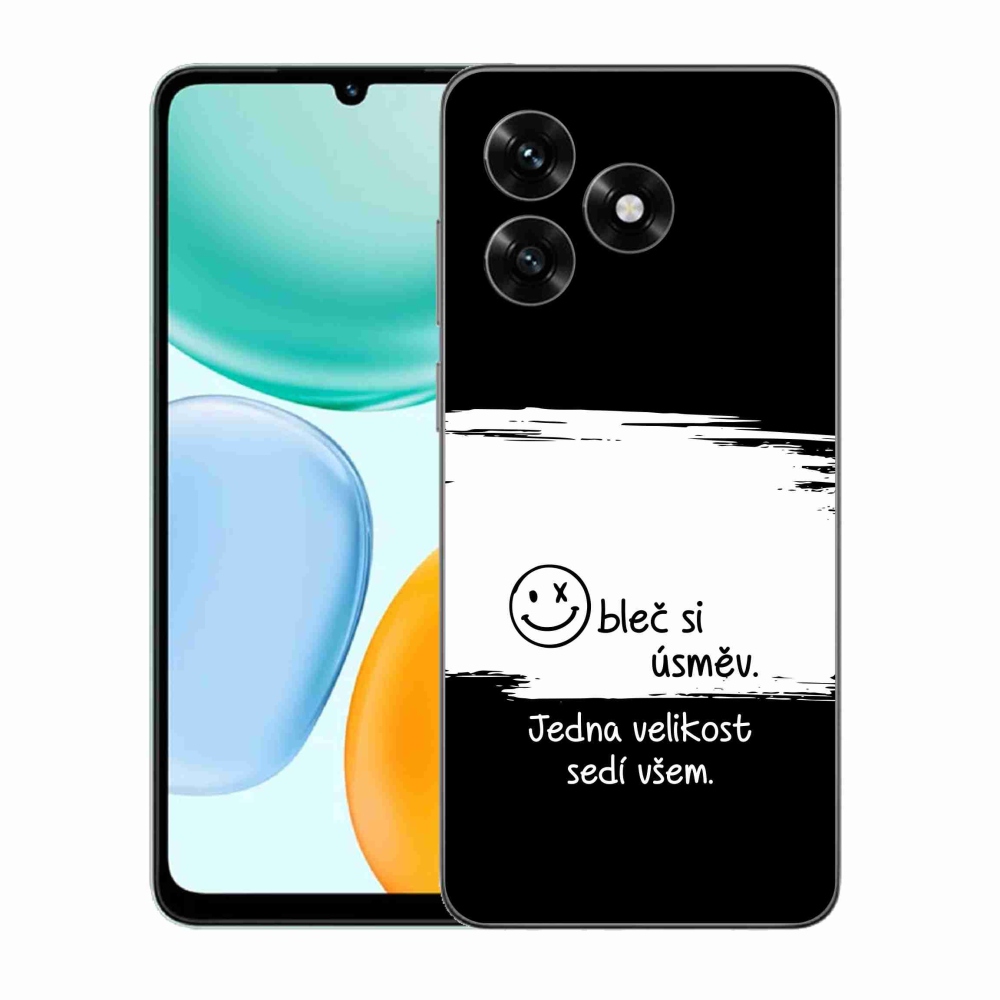 Gélový kryt mmCase na Honor X5c Plus - vtipný text 8 bieločierne pozadie