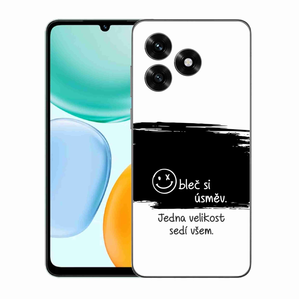 Gélový kryt mmCase na Honor X5c Plus - vtipný text 8 čiernobiele pozadie