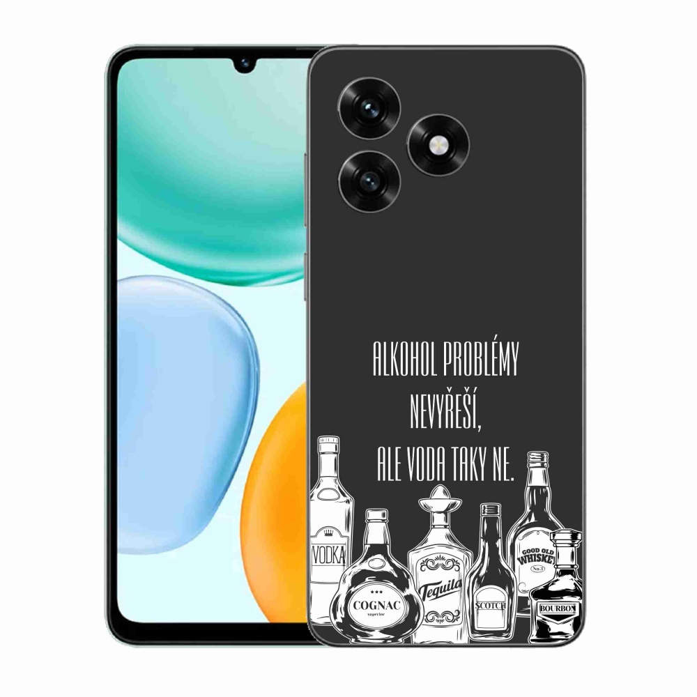 Gélový kryt mmCase na Honor X5c Plus - vtipný text čierne pozadie