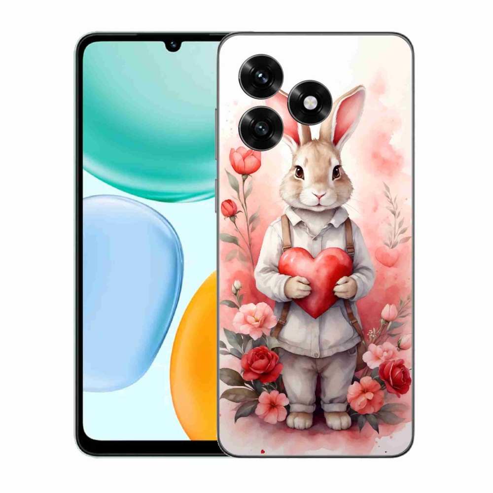 Gélový kryt mmCase na Honor X5c Plus - zajac so srdiečkom