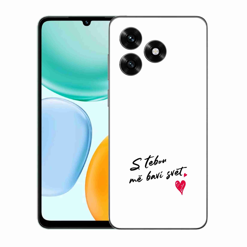 Gélový kryt mmCase na Honor X5c Plus - zamilovaný text 1 biele pozadie