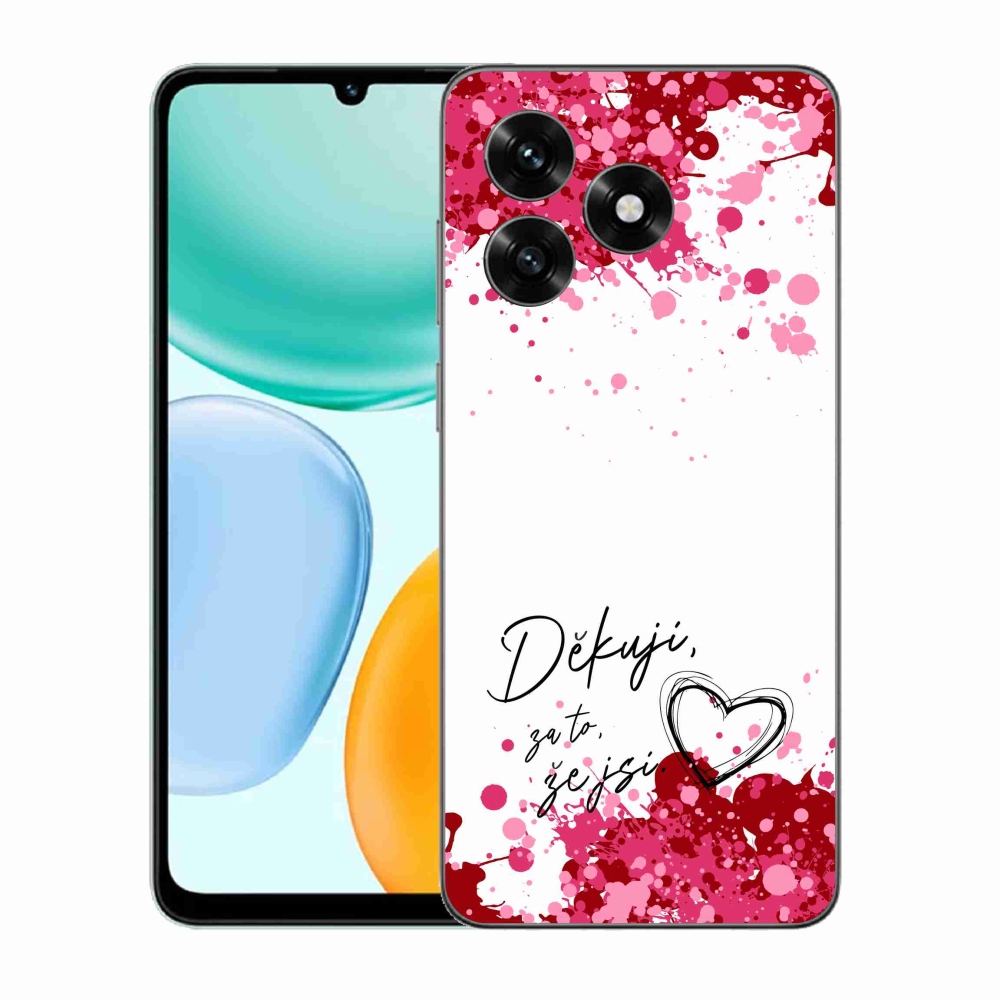 Gélový kryt mmCase na Honor X5c Plus - zamilovaný text 2 biele pozadie