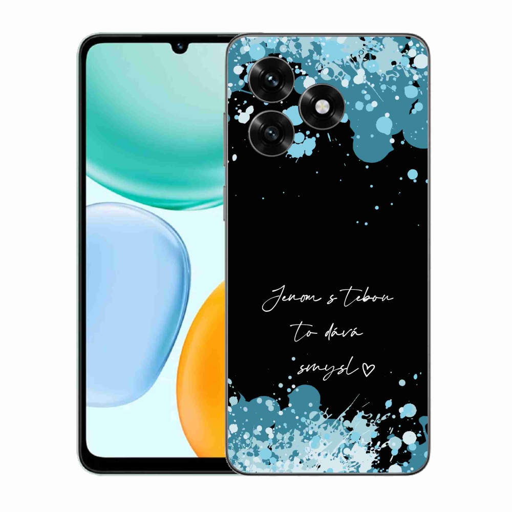 Gélový kryt mmCase na Honor X5c Plus - zamilovaný text čierne pozadie