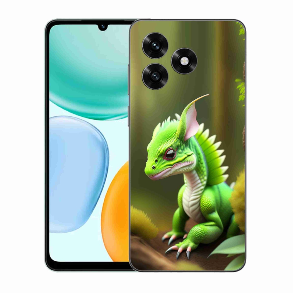 Gélový kryt mmCase na Honor X5c Plus - zelený dráčik