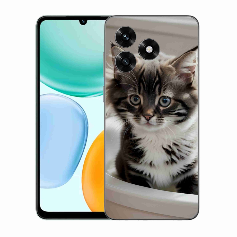 Gélový kryt mmCase na Honor X5c Plus - zvedavé mačiatko