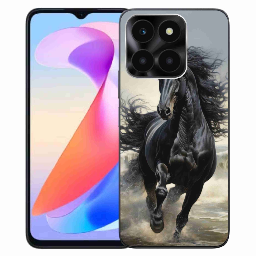 Gélový kryt mmCase na Honor X6a - bežiaci čierny kôň