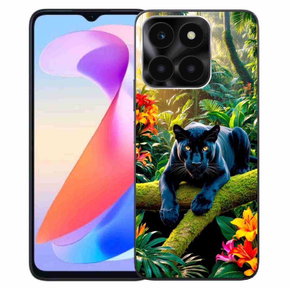 Gélový kryt mmCase na Honor X6a - čierny panter v džungli