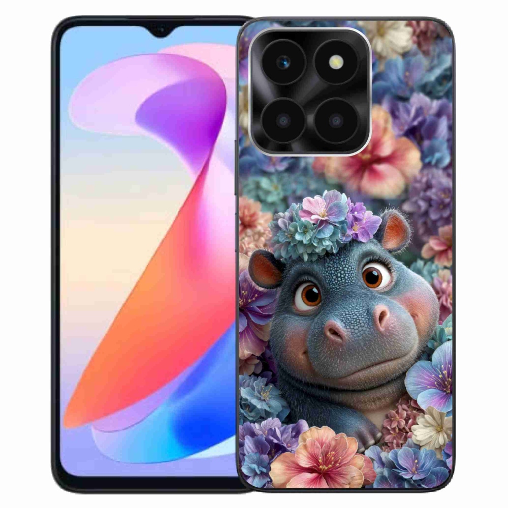 Gélový kryt mmCase na Honor X6a - hrošík v kvetoch