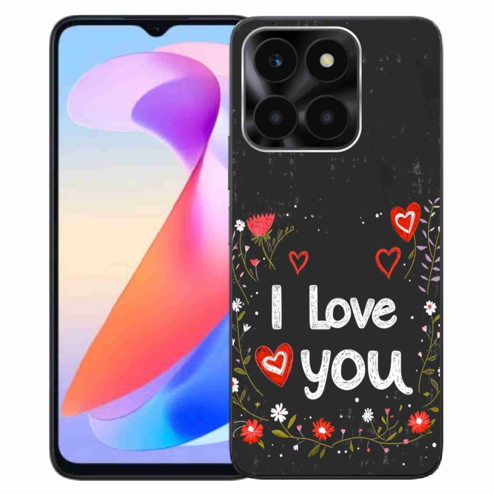 Gélový kryt mmCase na Honor X6a - I love you čierne pozadie