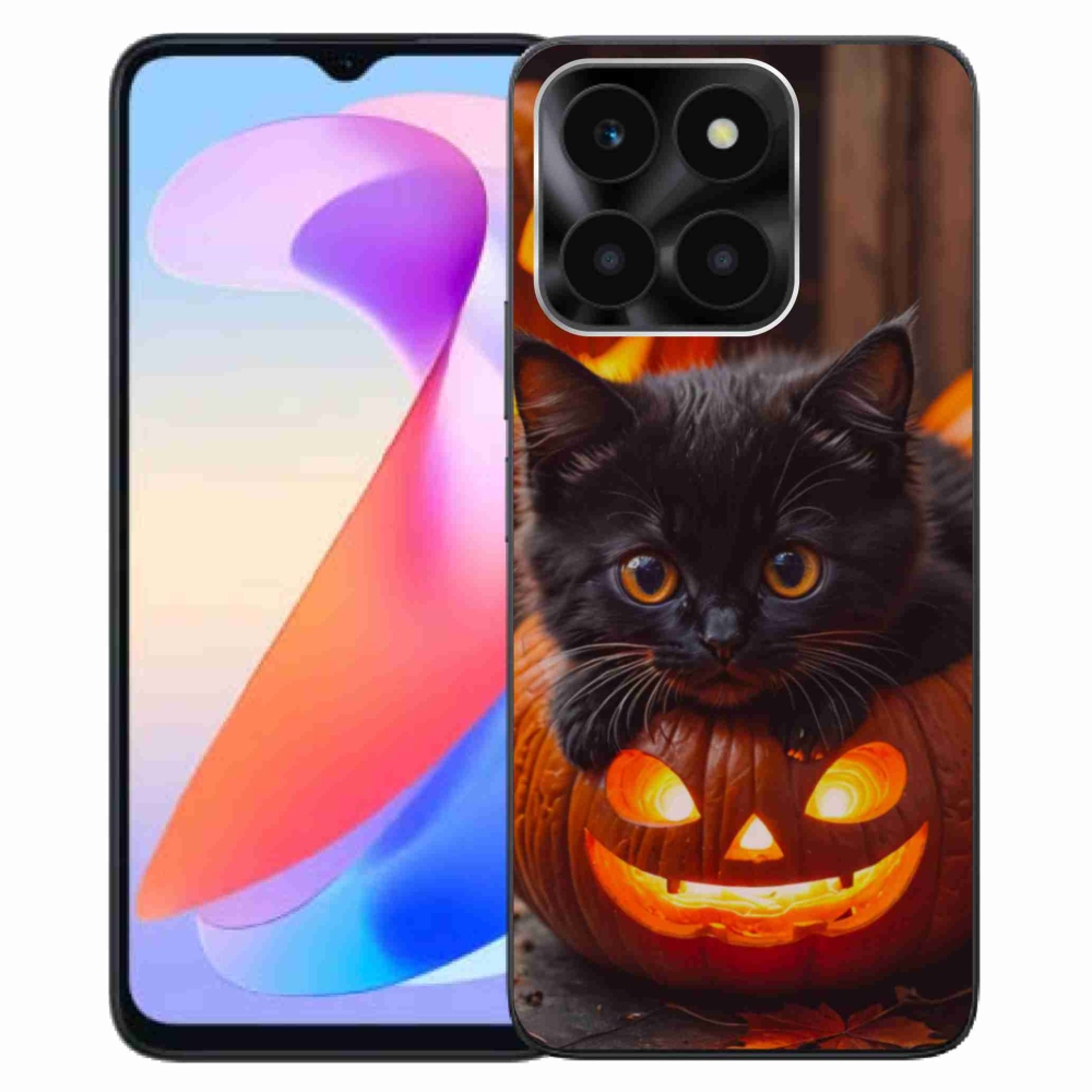 Gélový kryt mmCase na Honor X6a - mačiatko a tekvica