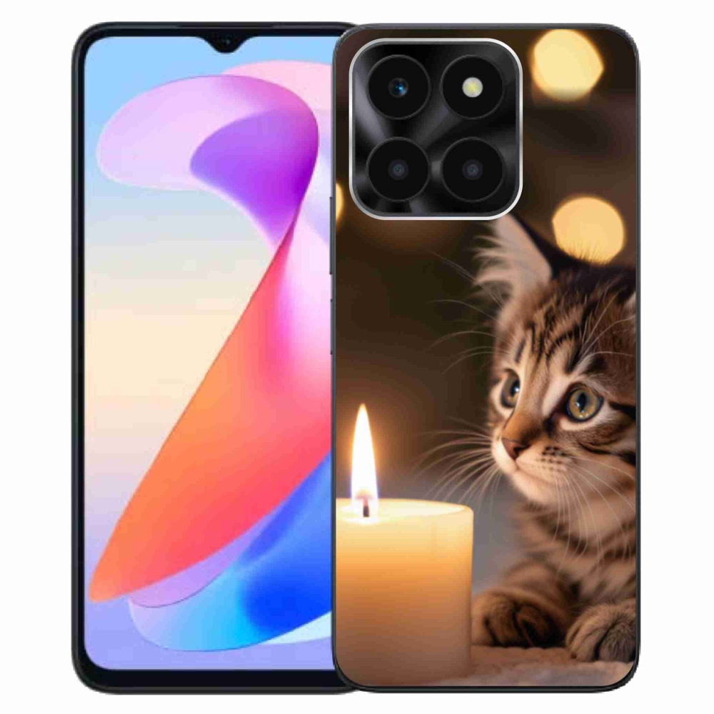 Gélový kryt mmCase na Honor X6a - mačiatko a sviečka