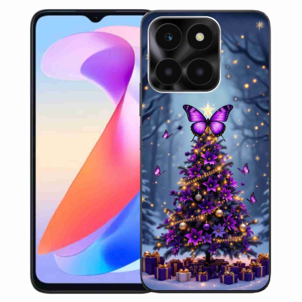 Gélový kryt mmCase na Honor X6a - motýlí vianočný stromček