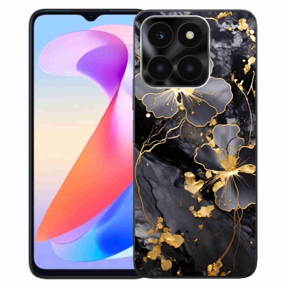 Gélový kryt mmCase na Honor X6a - zlaté kvety