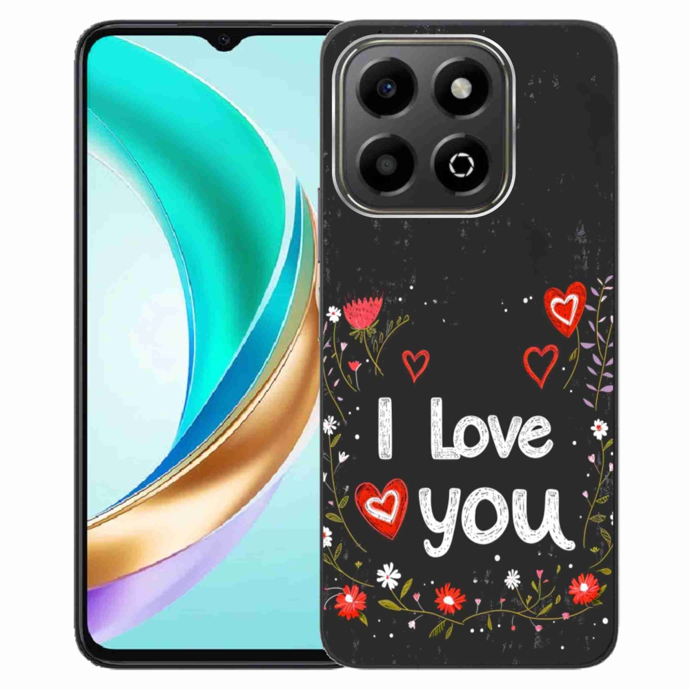Gélový kryt mmCase na Honor X6b - I love you čierne pozadie