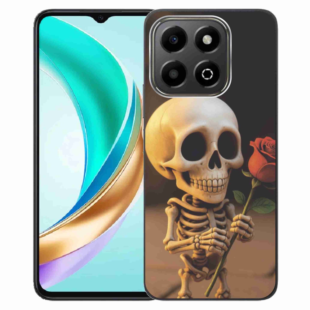 Gélový kryt mmCase na Honor X6b - kostlivec s ružou