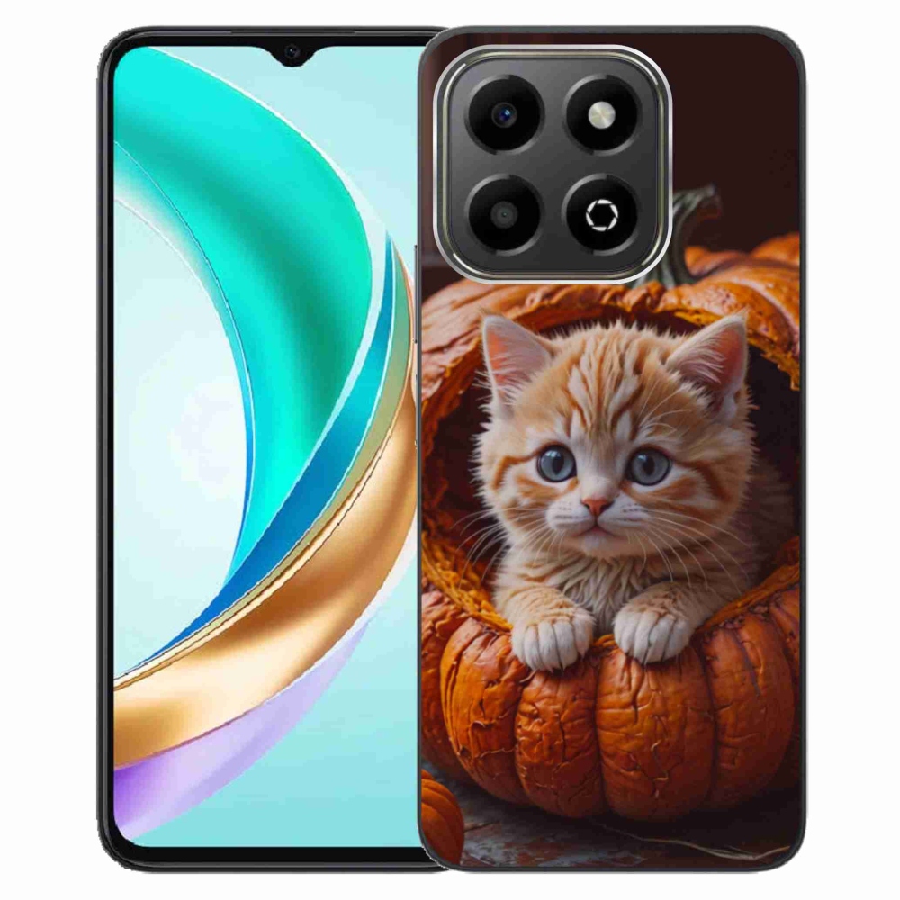 Gélový kryt mmCase na Honor X6b - mačiatko a tekvica 2
