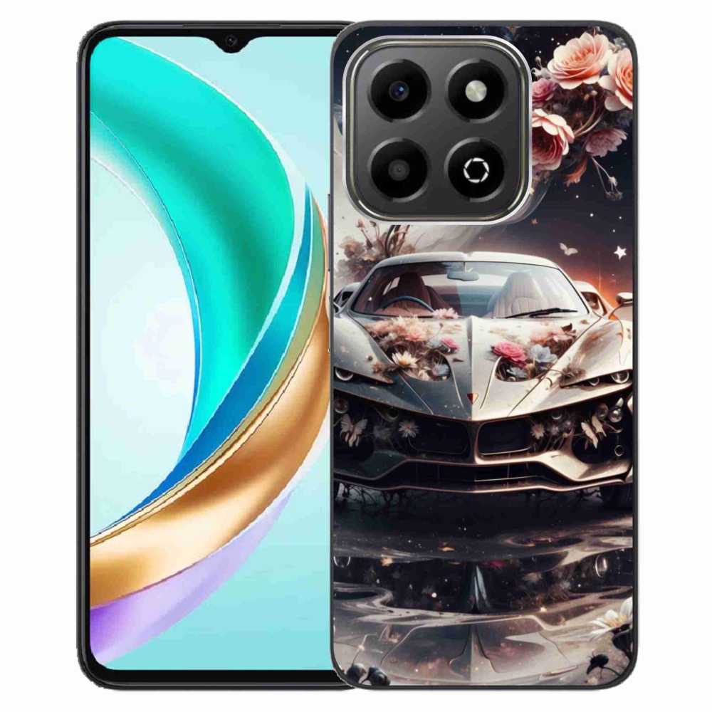 Gélový kryt mmCase na Honor X6b - kvetinový športový automobil