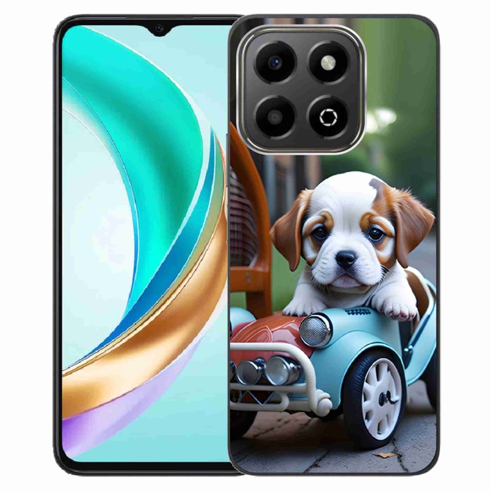 Gélový kryt mmCase na Honor X6b - šteňa v retro aute