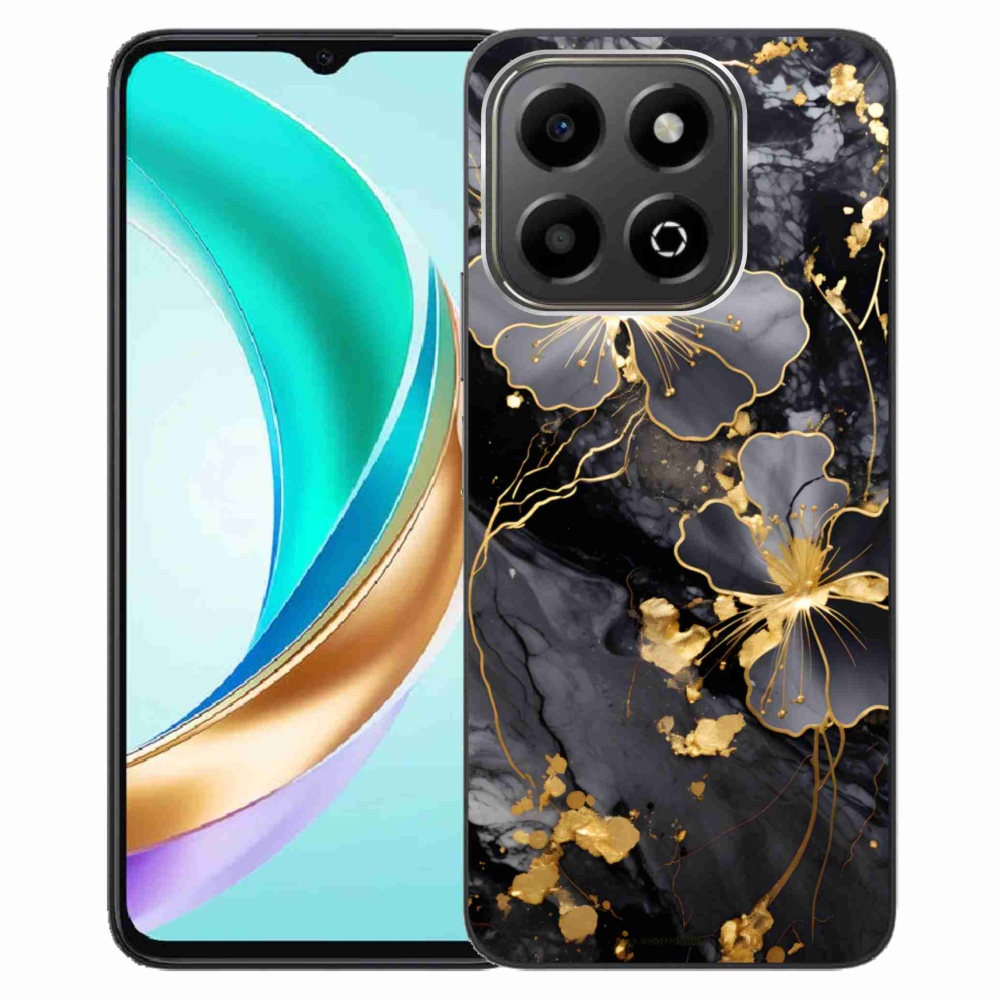 Gélový kryt mmCase na Honor X6b - zlaté kvety