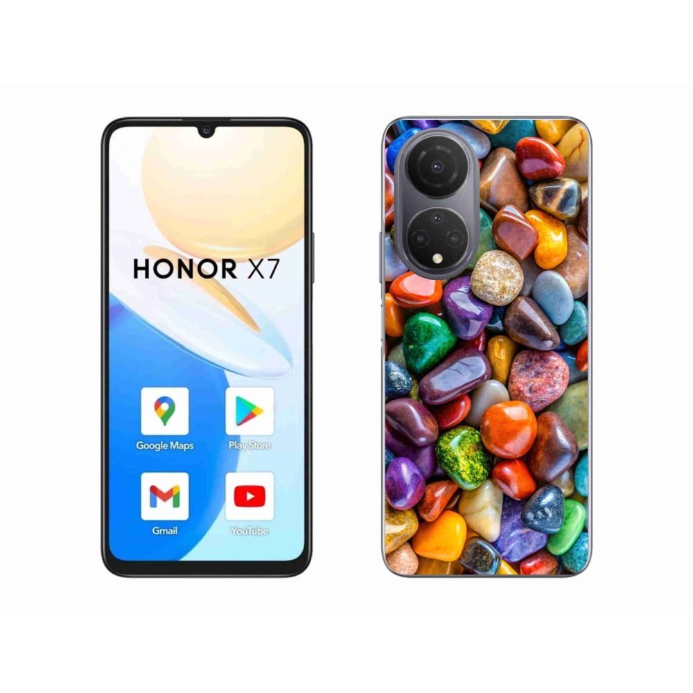 Gélový kryt mmCase na Honor X7 - farebné kamienky