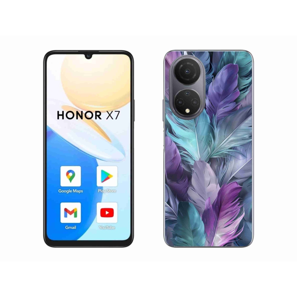 Gélový kryt mmCase na Honor X7 - farebné perie 2