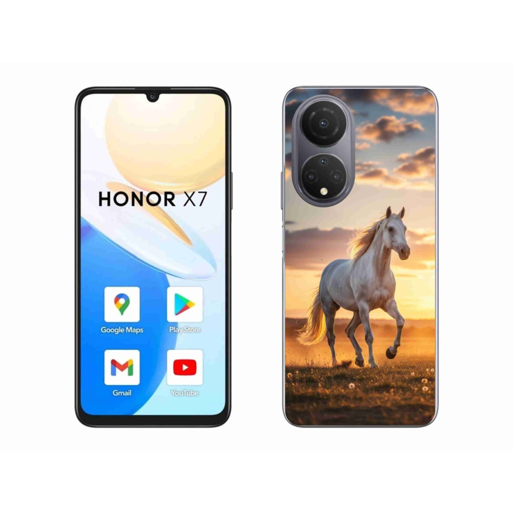 Gélový kryt mmCase na Honor X7 - bežiaci biely kôň 2
