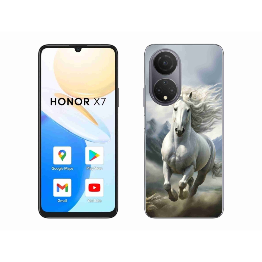 Gélový kryt mmCase na Honor X7 - bežiaci biely kôň 3