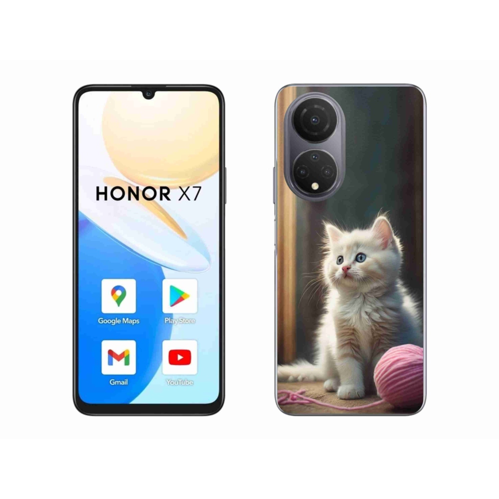 Gélový kryt mmCase na Honor X7 - biele mačiatko 2