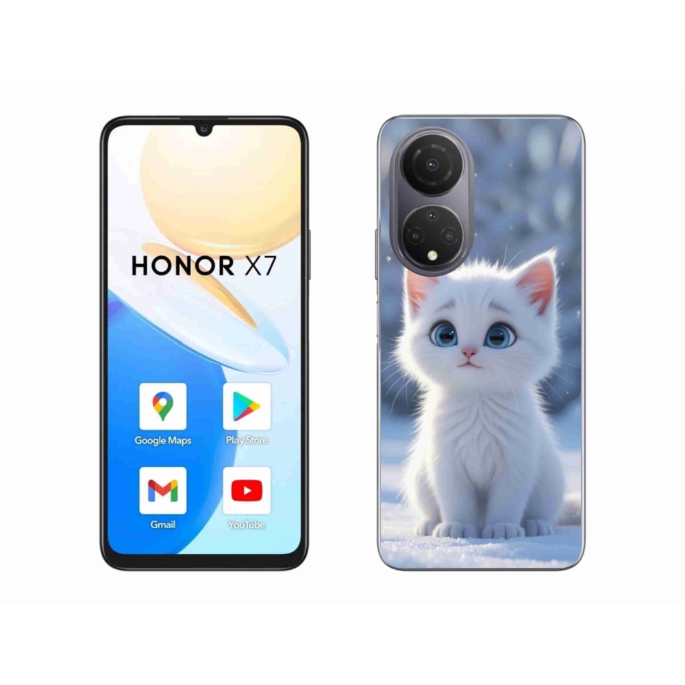 Gélový kryt mmCase na Honor X7 - biele mačiatko 3
