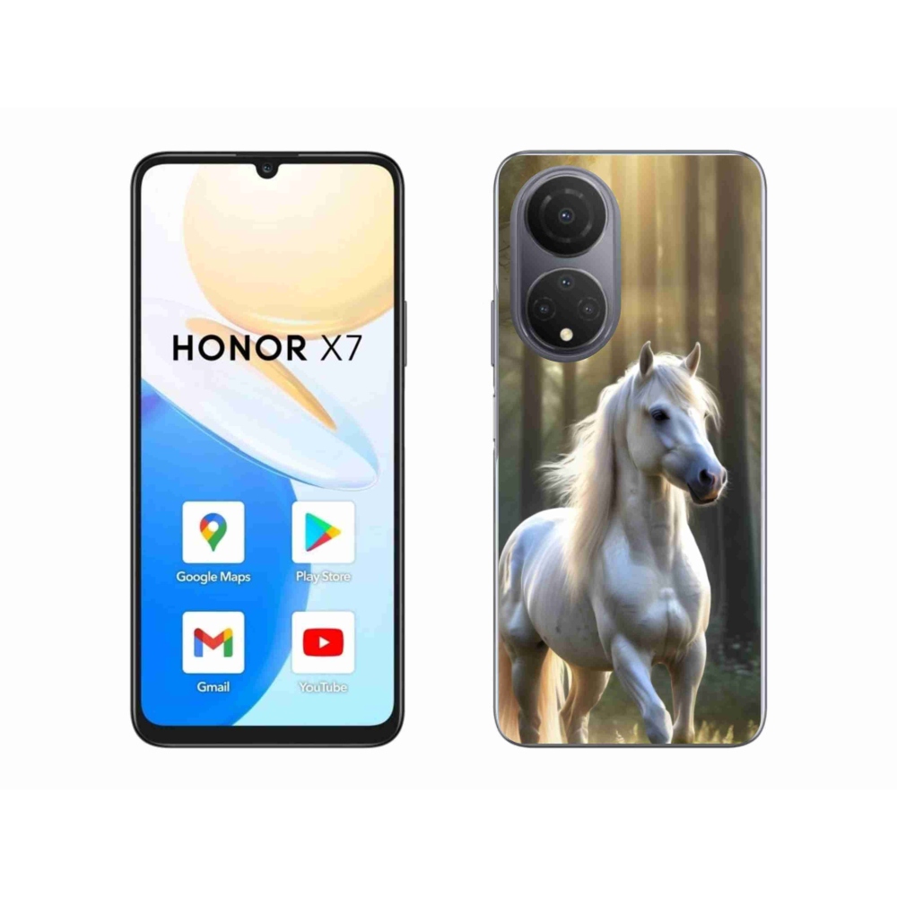 Gélový kryt mmCase na Honor X7 - biely kôň 3