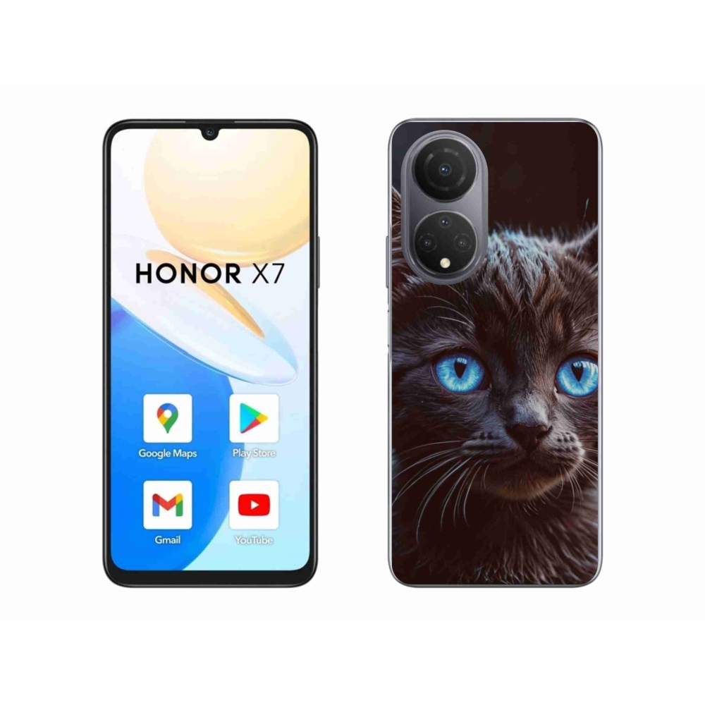 Gélový kryt mmCase na Honor X7 - čierne mačiatko 2