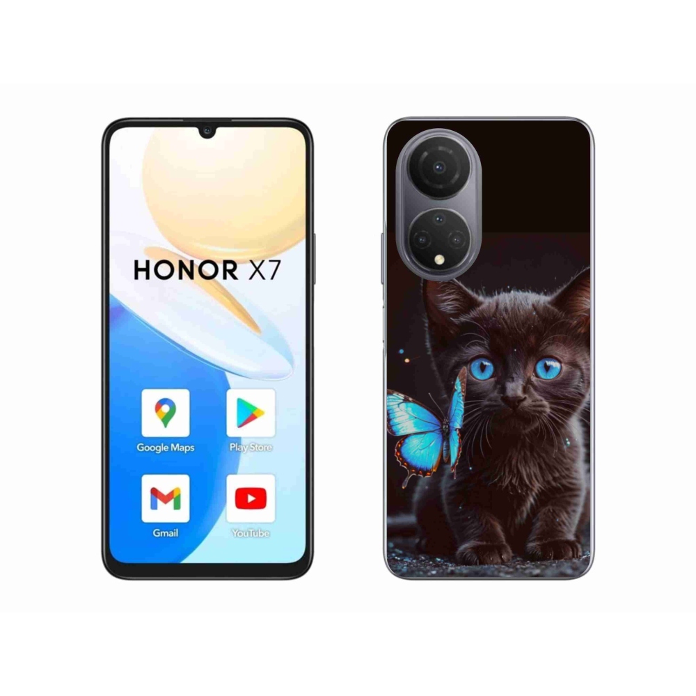 Gélový kryt mmCase na Honor X7 - čierne mačiatko 3