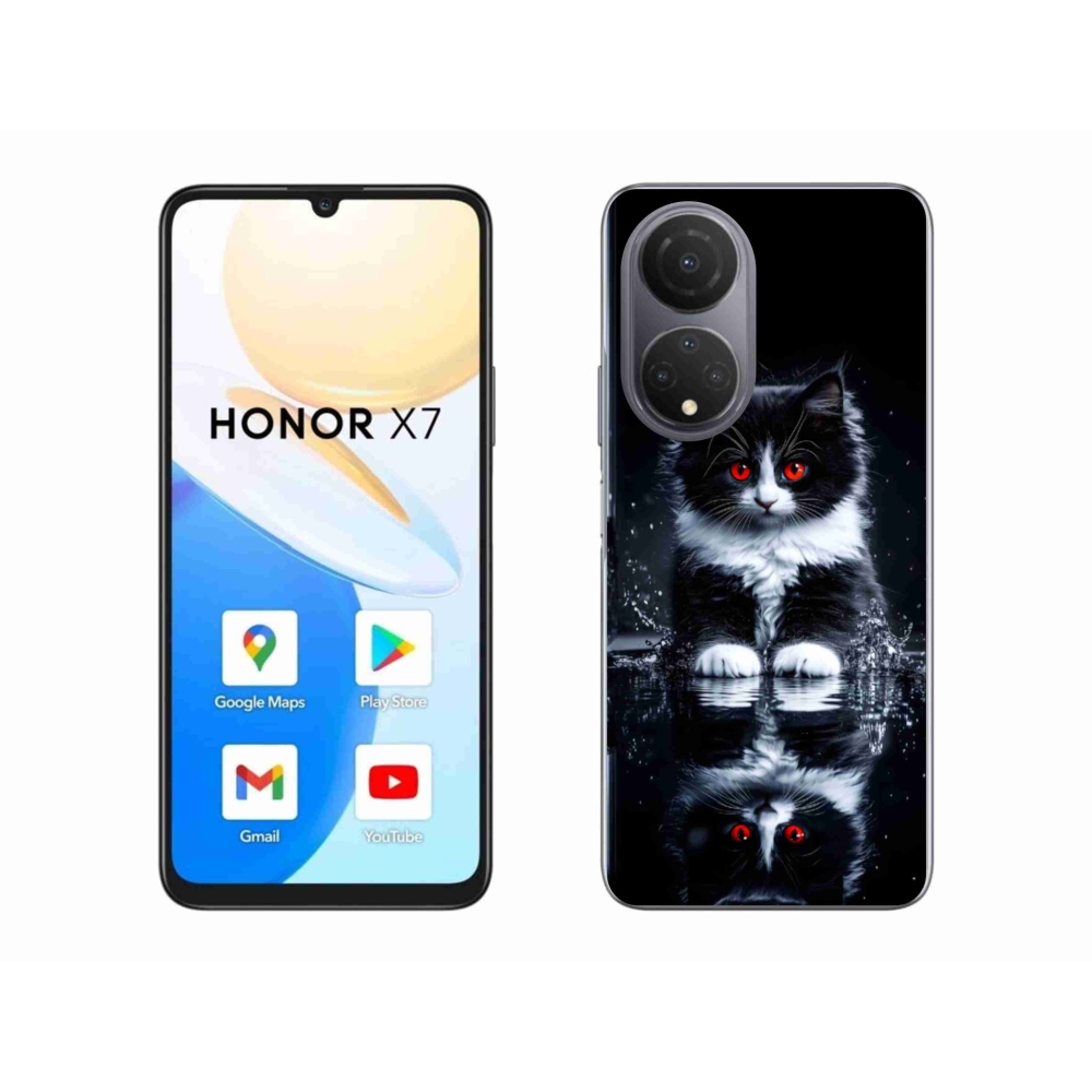 Gélový kryt mmCase na Honor X7 - čiernobiele mačiatko
