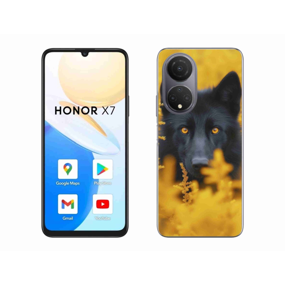 Gélový kryt mmCase na Honor X7 - čierny vlk 2