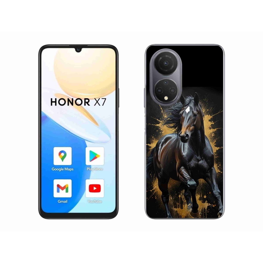 Gélový kryt mmCase na Honor X7 - elegantný čierny žrebec
