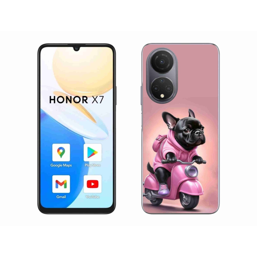 Gélový kryt mmCase na Honor X7 - francúzsky buldoček na skútri