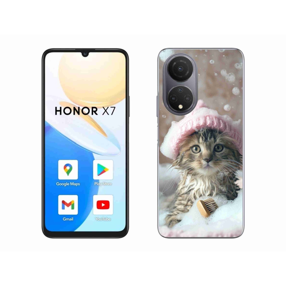 Gélový kryt mmCase na Honor X7 - mačiatko a kúpeľ
