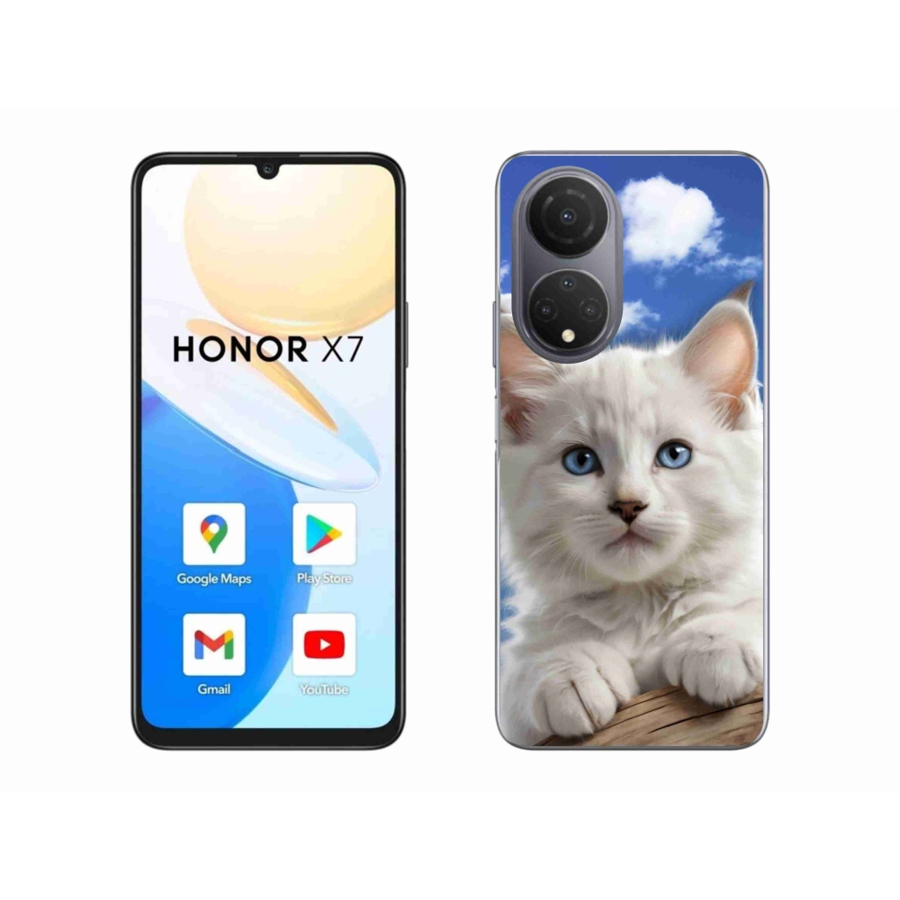Gélový kryt mmCase na Honor X7 - mačiatko a oblaky