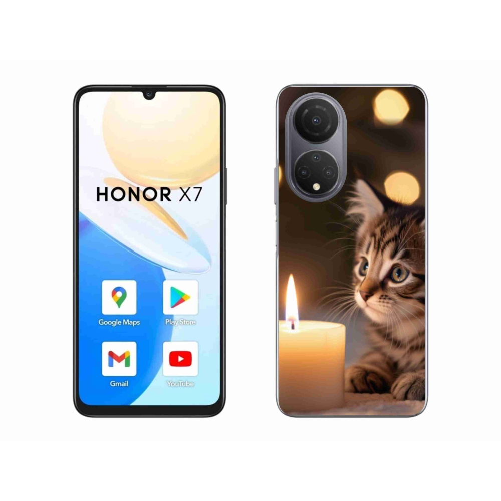 Gélový kryt mmCase na Honor X7 - mačiatko a sviečka