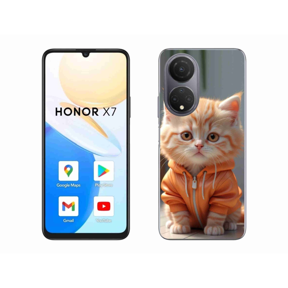 Gélový kryt mmCase na Honor X7 - mačiatko v mikine