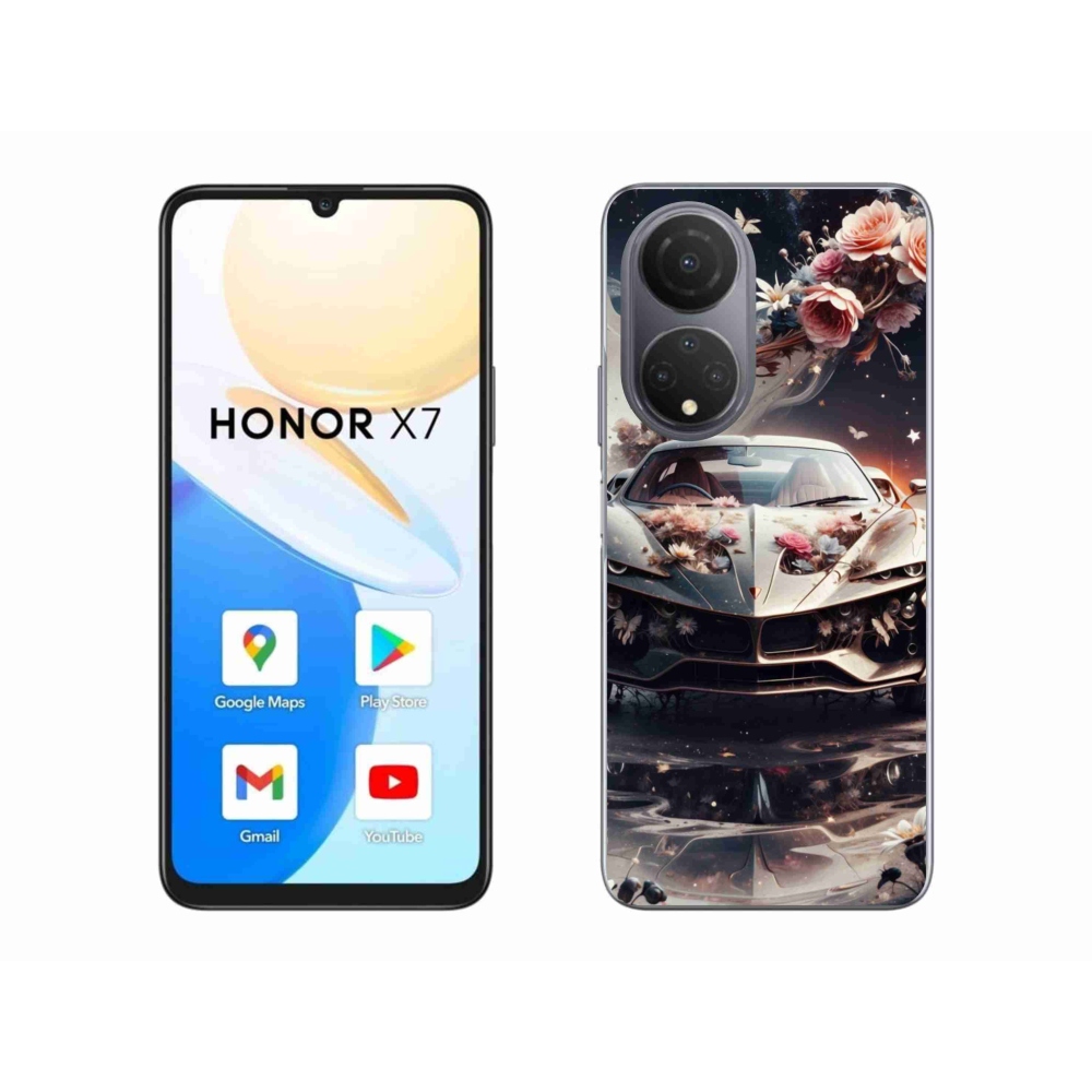 Gélový kryt mmCase na Honor X7 - kvetinové športové vozidlo