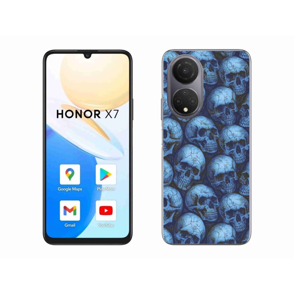 Gélový kryt mmCase na Honor X7 - lebky