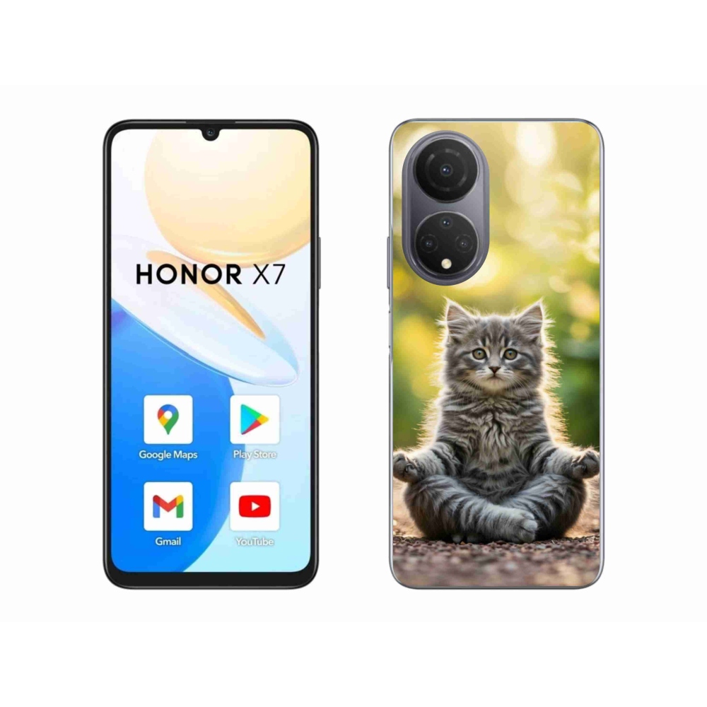 Gélový kryt mmCase na Honor X7 - meditujúce mačiatko