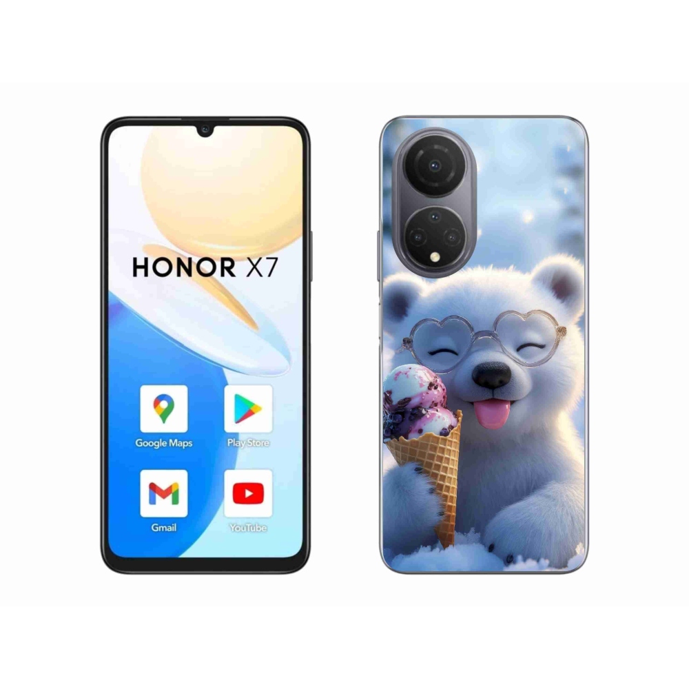 Gélový kryt mmCase na Honor X7 - medvedík so zmrzlinou