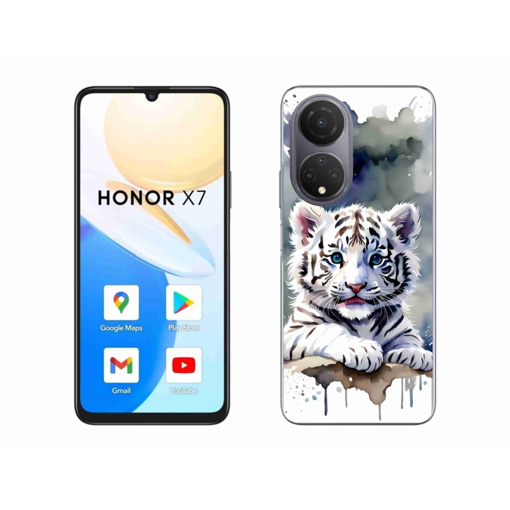 Gélový kryt mmCase na Honor X7 - mláďa bieleho tigra