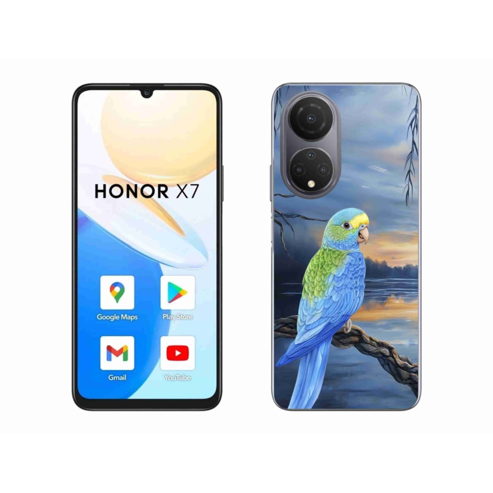 Gélový kryt mmCase na Honor X7 - modrý papagáj