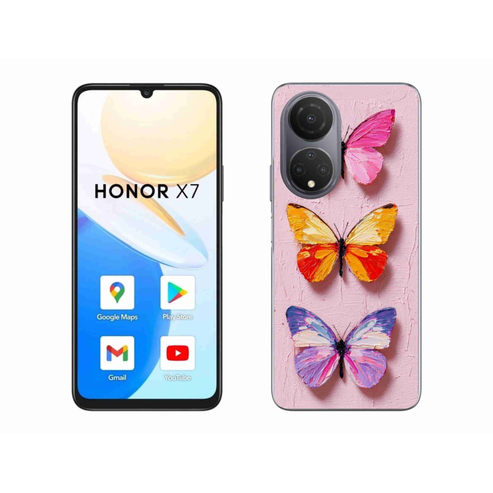 Gélový kryt mmCase na Honor X7 - motýlia trojica
