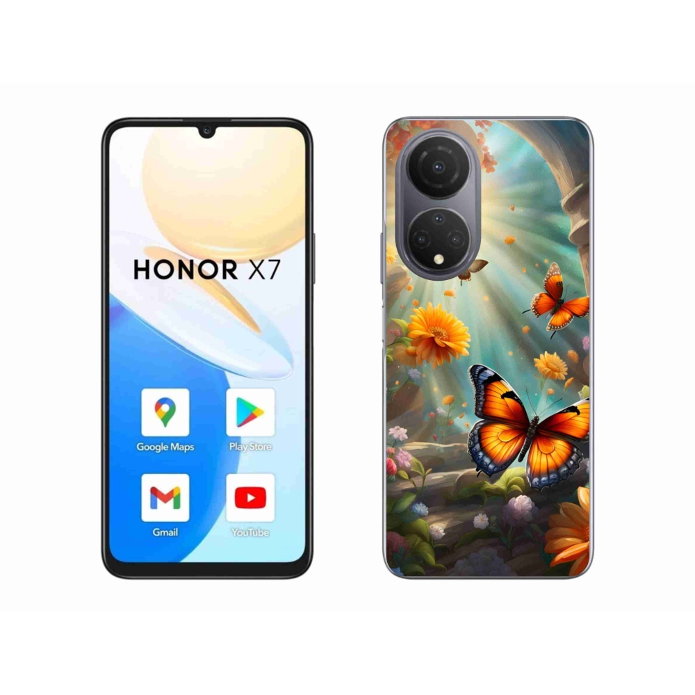 Gélový kryt mmCase na Honor X7 - motýlia záhrada 2